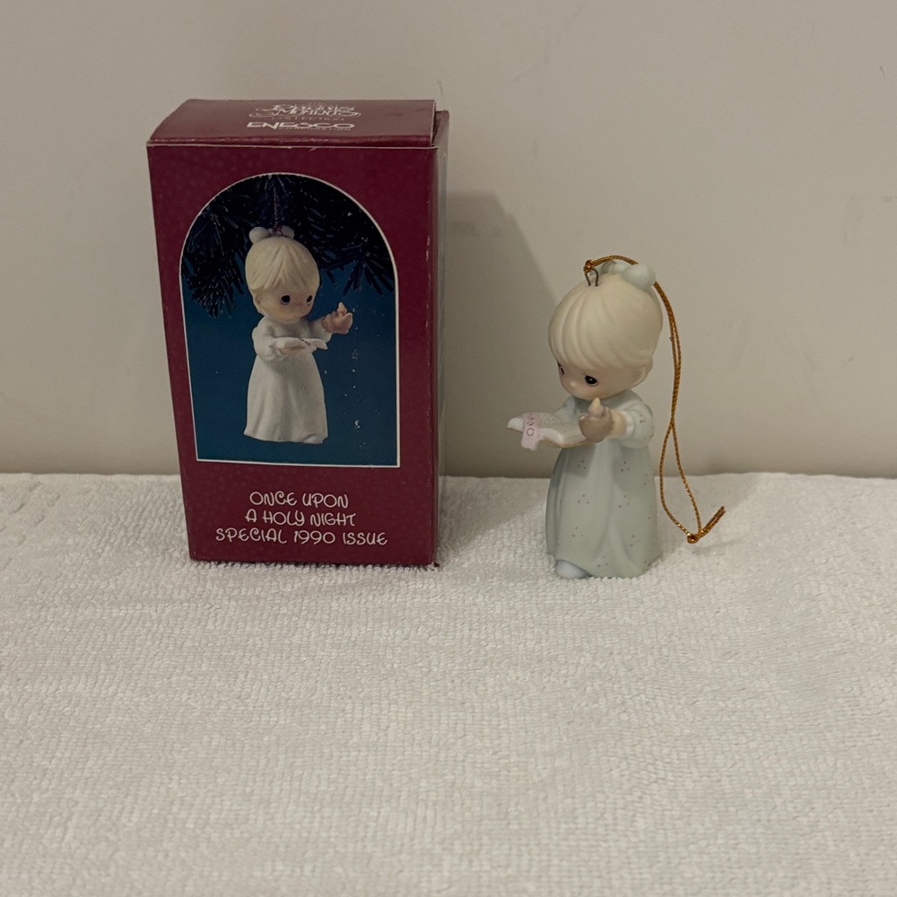 Precious Moments Christmas Ornament. Once upon a holy night, special 1990 issue.